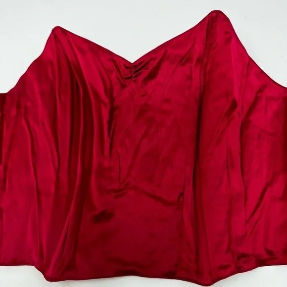 Vintage Nordstrom’s Lingerie Silk bustier Corset Strapless Top With Boning Red - Picture 8 of 9